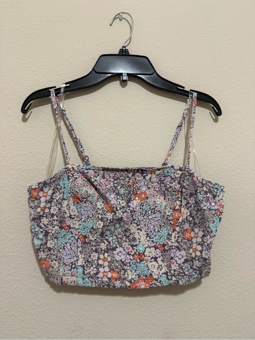 Arizona Jean Company Floral Crop Tank Top in Purple, Mint, Orange, White
